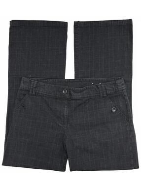 Vintage Reitmans Petites Dark Grey/ Navy Tartan Pattern Bootcut Trousers Sz 10